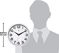 Infinity Instruments Metro Wall Clock, 9" Diameter, White Case, 1 Aa (Sold Separately)
