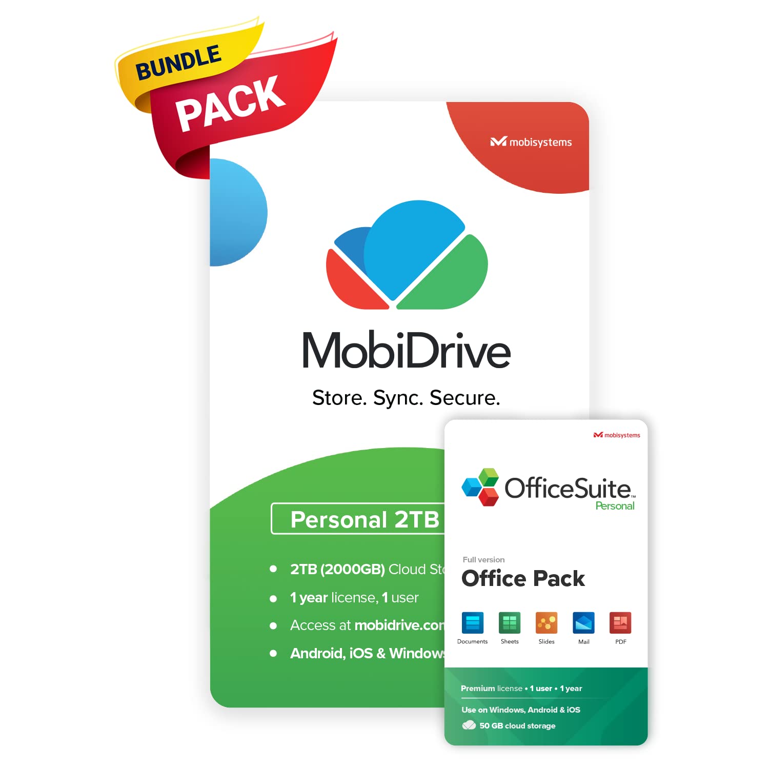 OfficeSuite Personal Office Pack + 2T MobiDrive Cloud Storage