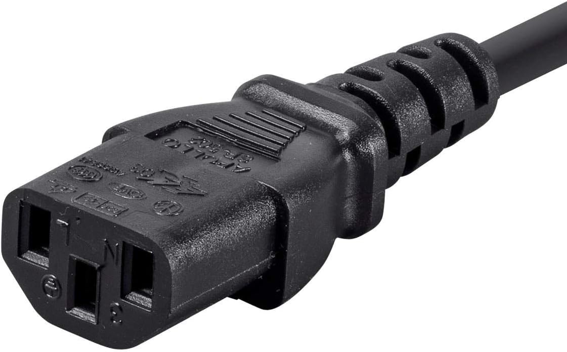 Monoprice Power Cord - NEMA 5-15P to IEC 60320 C13, 18AWG, 10A/1250W, 125V, 3-Prong