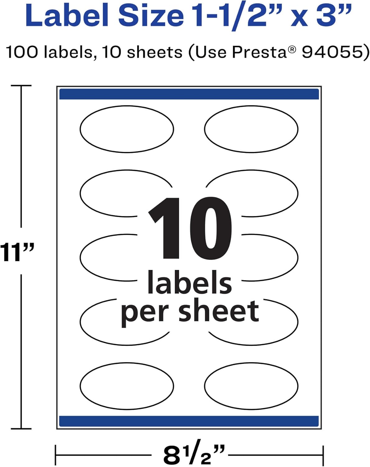 AVERY Durable Waterproof Oval Labels, Sure Feed Technology, 1.5" x 3"