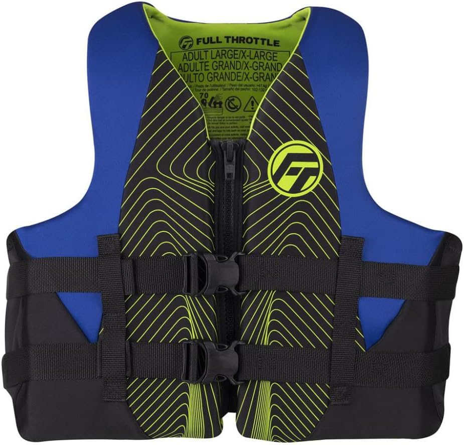 FULL THROTTLE Adult Rapid Dry Neoprene USCGA Life Jacket for Water Sports, PWC & Boats