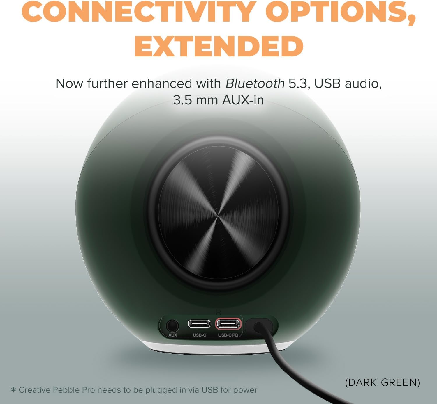 CREATIVE Pebble Pro 2.0 USB-C Computer Speakers with Bluetooth 5.3 and Customizable RGB Lighting