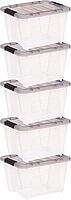 IRIS USA 19 Quart Stack & Pull Clear Plastic Storage Box, Gray, 5 Pack