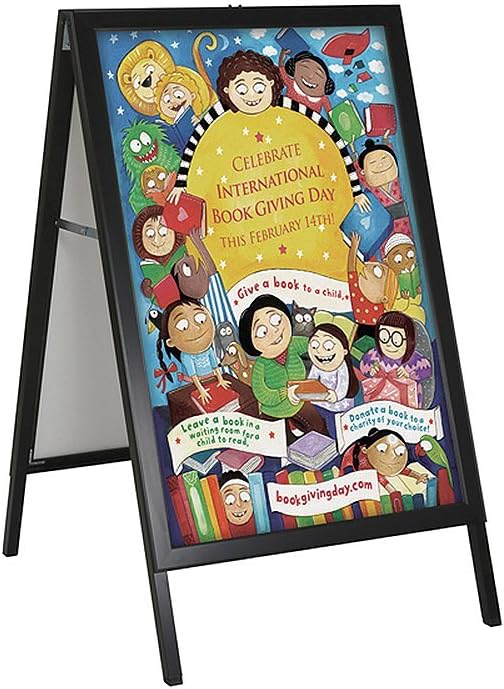 Azar Displays Slide-In Two-Sided A-Frame Sign Holder