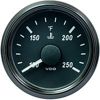 VDO SingleViu 52mm (2-1/16") Water Temp. Gauge - 250° F - 291-22 OHM