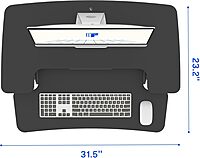 FlexiSpot M7-E Series Desk Riser, 4-3/4" to 19-3/4"H x 31-1/2"W x 16-5/16"D, Black