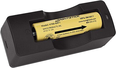 Nightstick 4700-CHGR1 USB Battery Charger for 4700-Batt, One Size, Black