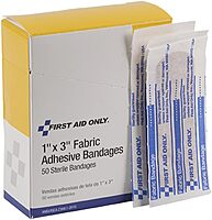 First Aid Only G121: 1"X3" Fabric Bandages, 50/Box