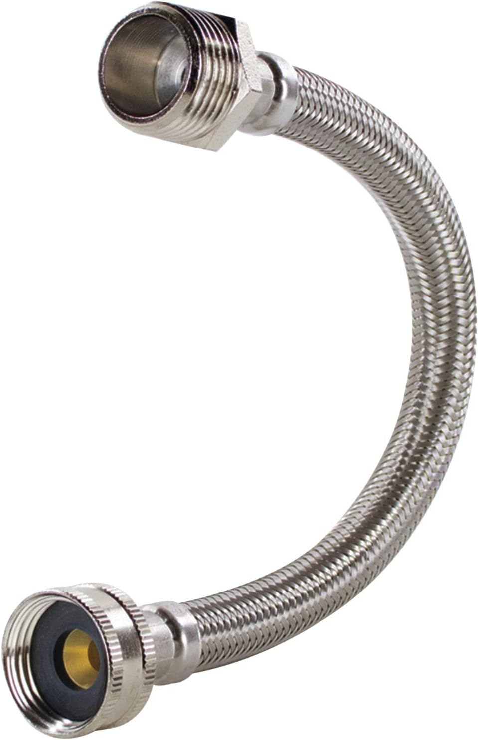 Certified Appliance Accessories Braided Stainless Steel Water-Inlet Hose, Female to Male, 1 ft (12 in) - WI12SSFM