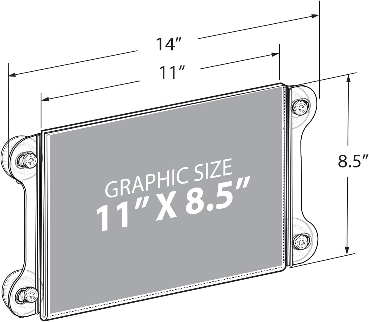 AZAR DISPLAYS Acrylic Window/Door Sign Holders with Suction Cups