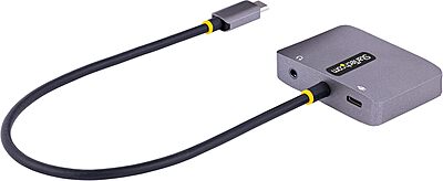 StarTech.com USB C Video Adapter, USB C to HDMI VGA Multiport Adapter w/ 3.5mm Audio Output, 4K 60Hz HDR, 100W PD 3.0