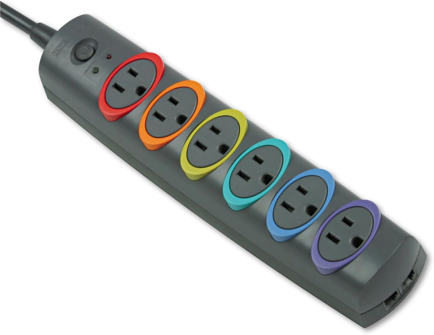 KENSINGTON SmartSockets Surge Protector, 8-Foot Cord