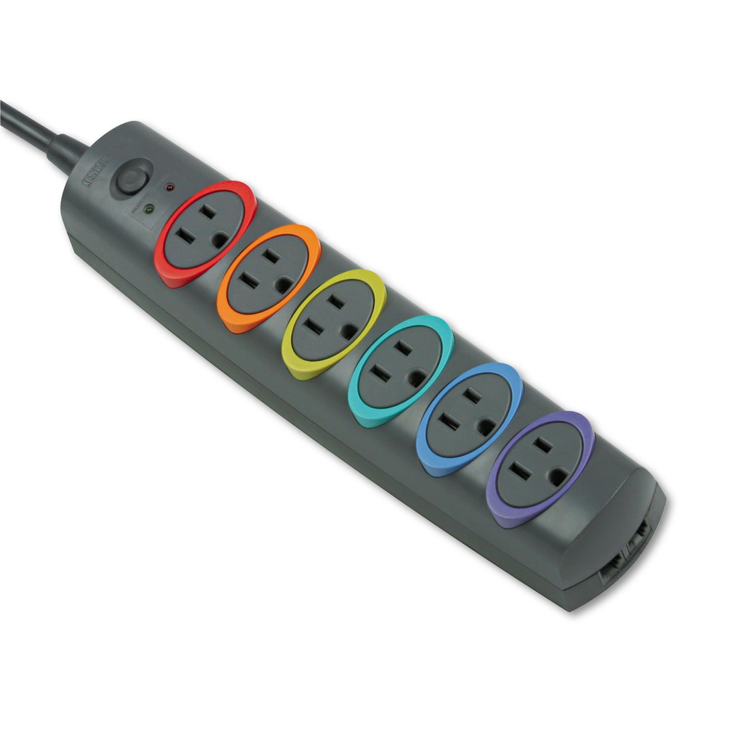 KENSINGTON SmartSockets Surge Protector, 8-Foot Cord