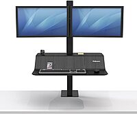 Lotus Ve Sit-Stand Workstation - Dual, 29" X 28.5" X 42.5", Black