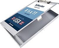 Saunders Tuffwriter Recycled Aluminum Storage Clipboard, 0.5" Clip Capacity, Holds 8.5 x 11 Sheets, Silver Silver Letter Low Profile Clip