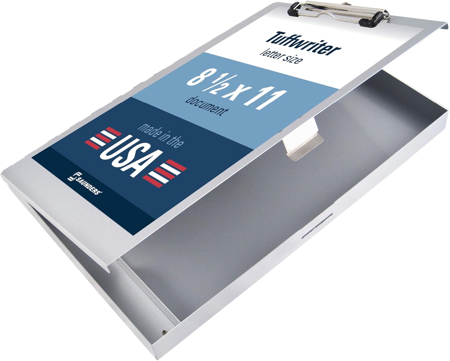 Saunders Tuffwriter Recycled Aluminum Storage Clipboard, 0.5" Clip Capacity, Holds 8.5 x 11 Sheets