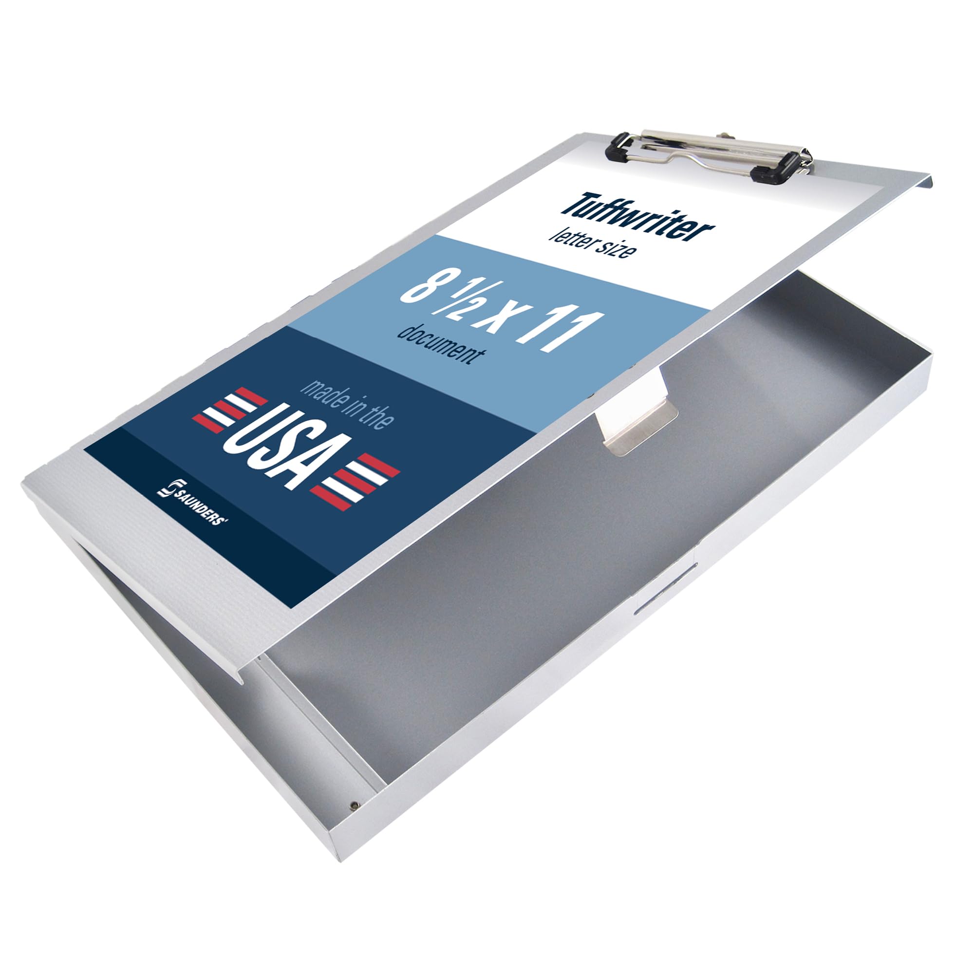 Saunders Tuffwriter Recycled Aluminum Storage Clipboard, 0.5" Clip Capacity, Holds 8.5 x 11 Sheets