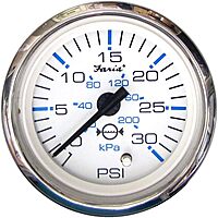 FARIA BEEDE 13812 Chesapeake Stainless Steel Water Pressure Gauge Kit (30 PSI) - 2", White , Black