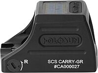 HOLOSUN Green Multi-Reticle, Enclosed, Aluminum, Solar Charging K Compact Pistol Cut (SCS-Carry-GR)