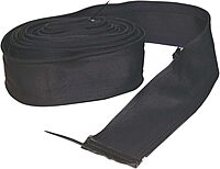 Cable Cover with Zipper, 3 in W, 22 ft L, Medium Size, Black Nylon