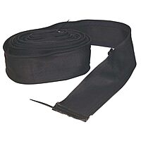 Cable Cover with Zipper, 3 in W, 22 ft L, Medium Size, Black Nylon