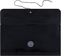 JAM PAPER Plastic Envelopes with Button & String Tie Closure - 12 Pack