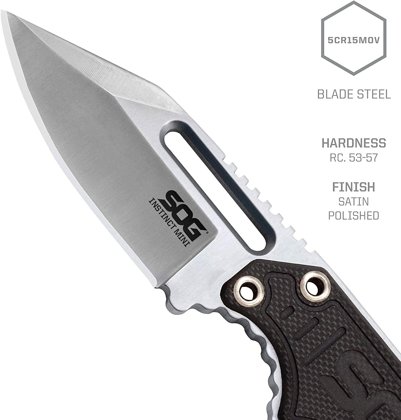 SOG Instinct Mini Small Fixed Blade Knife- 8.75 Inch x 1 Inch x 4 Inch Full Tang Adjustable Clip Belt or Boot Knife