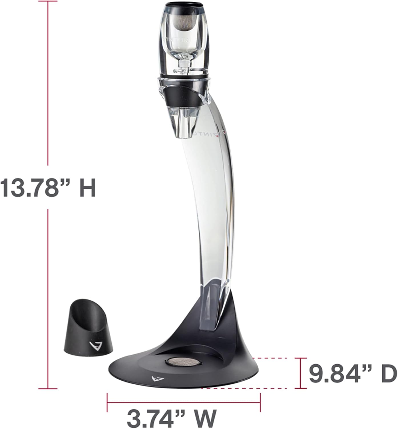 Vinturi Wine Aerator Deluxe Essential Red Wine Pourer and Decanter Tower Stand Set Easily and Conveniently Aerates Wine by