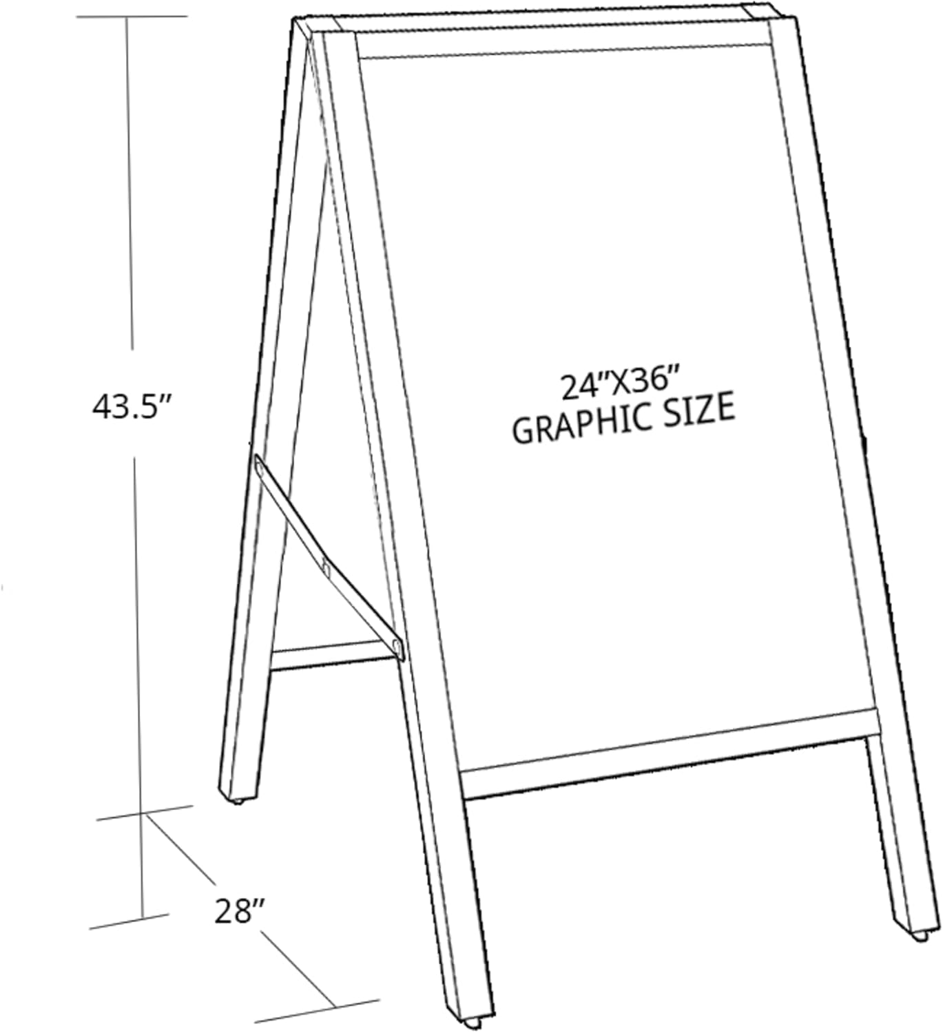 Azar Displays Slide-In Two-Sided A-Frame Sign Holder