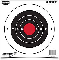 BIRCHWOOD CASEY 8" Eze-Scorer Bull's-Eye Practice Shoot-Up Brilliant White Paper Targets for Indoor and Outdoor Use