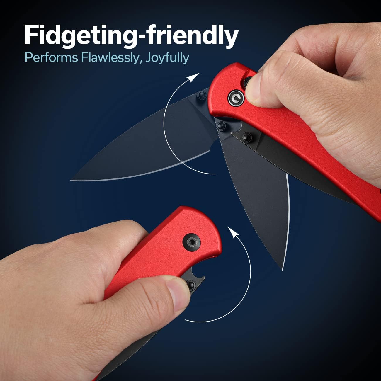 CIVIVI Qubit Pocket Folding Knife, Button Lock & Thumb Stud, 2.98" Blade, Aluminum Handle