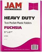 JAM Paper Heavy-Duty 2-Pocket Plastic Presentation Folders - Letter Size