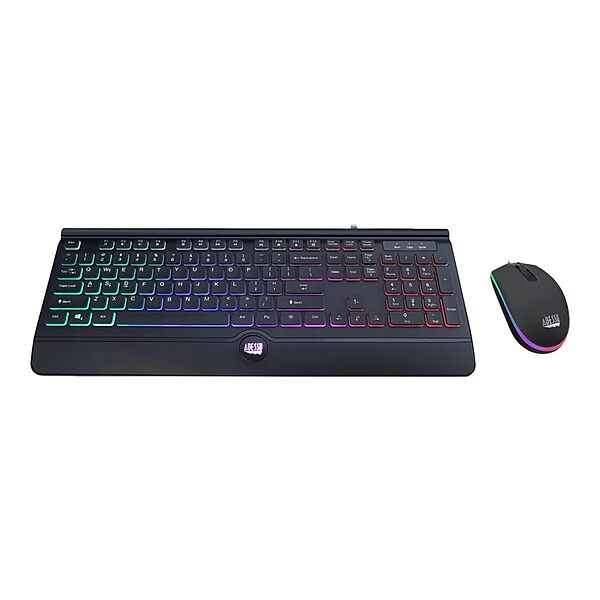Adesso EasyTouch 137CB Illuminated Gaming Keyboard & Mouse Combo - USB Cable - 104 Key - English (US) - AKB137CB