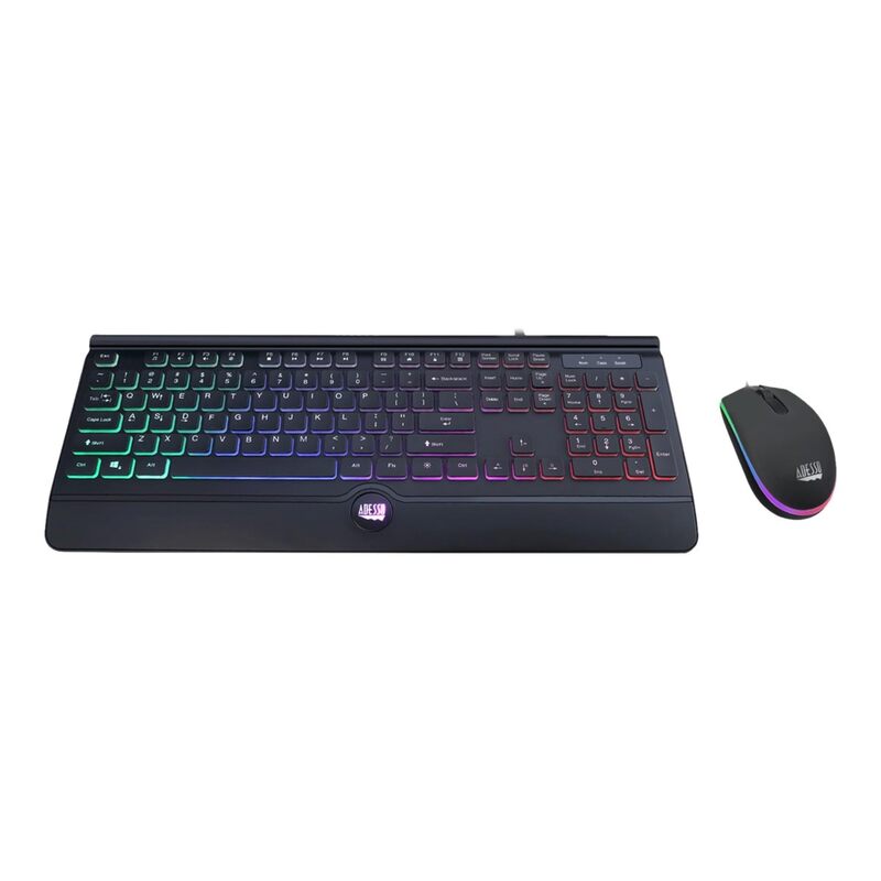Adesso EasyTouch 137CB Illuminated Gaming Keyboard & Mouse Combo - USB Cable - 104 Key - English (US) - AKB137CB
