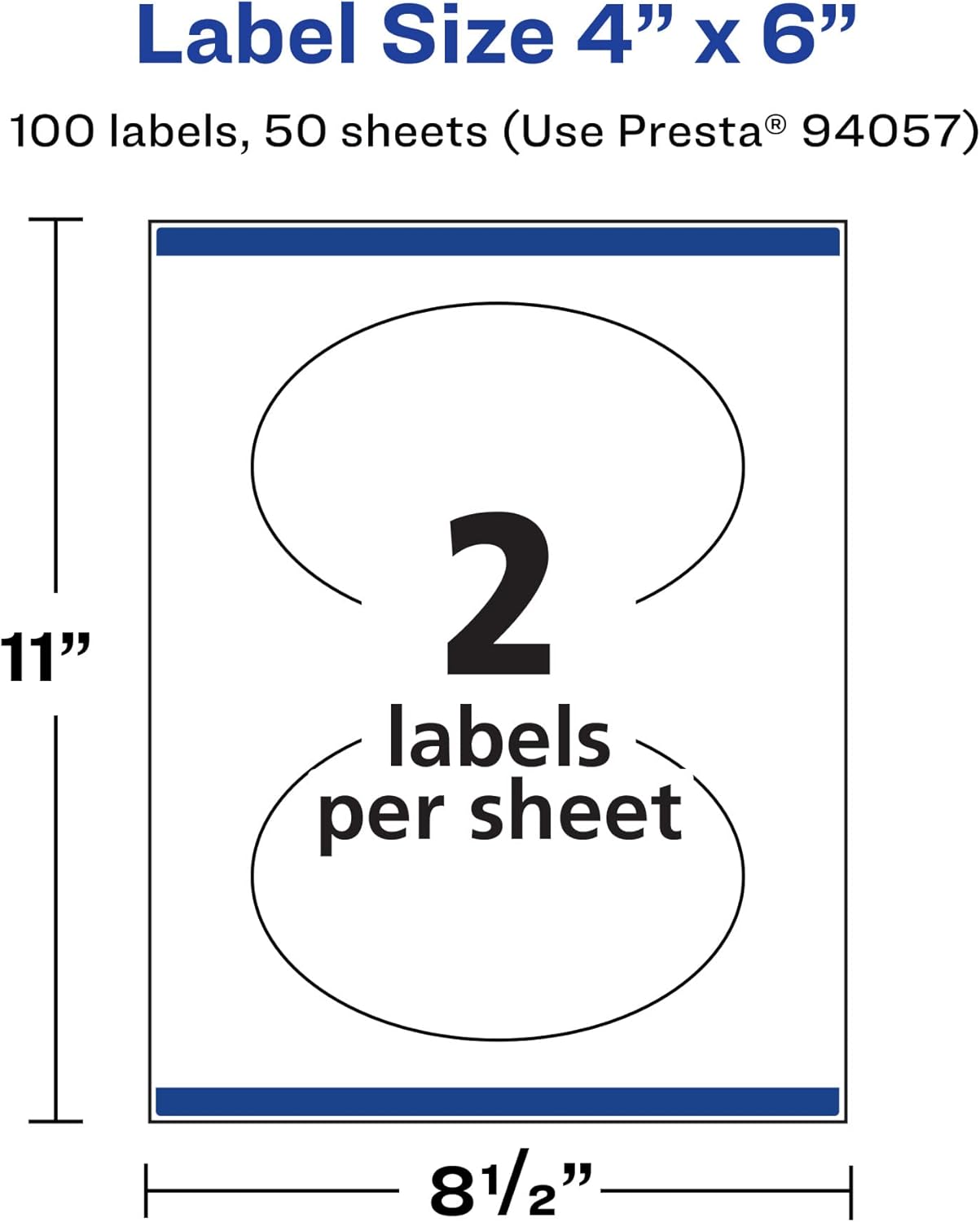 Avery Durable Waterproof Oval Labels, Sure Feed Technology, 4" x 6"