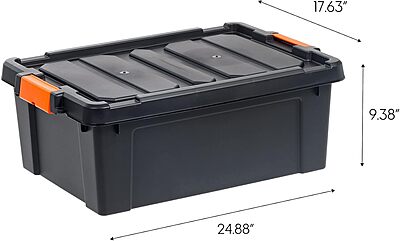 IRIS Heavy Duty Plastic Storage Bins with Durable Lid and Secure Latching Buckles (47 qt. - 4 Pack)