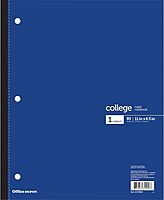 Office Depot® Brand Wireless Notebook, 8-1/2" x 11", 1 Subject, College Ruled, 80 Sheets, Blue