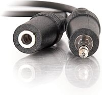 C2G Legrand 3.5MM Stereo Audio Cables, 3.5MM Male to Female Cord, Black Audio Cable with In-Wall, CMG-Rated Jacket, 1.5 Foot 3.5MM Audio Cable, 1 Count, C2G 40405