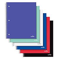 Office Depot® Brand Stellar Poly Notebook, 8-1/2" x 11",1 Subject, College Ruled, 80 Sheets, Assorted Colors, Pack Of 8