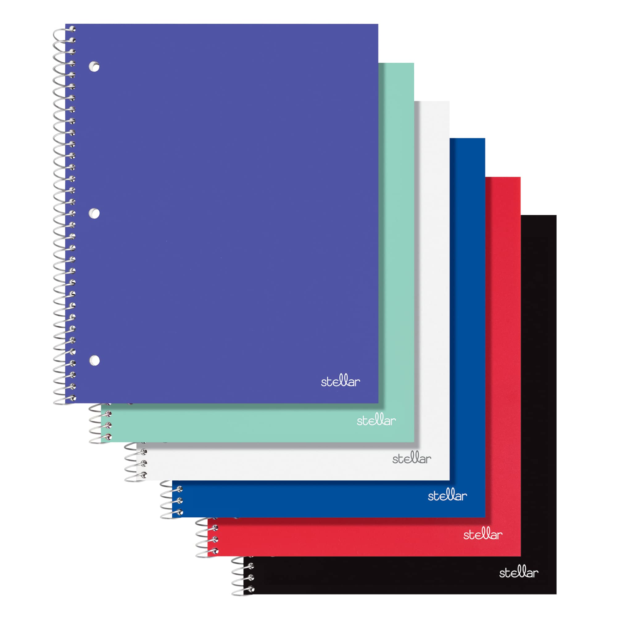 Office Depot® Brand Stellar Poly Notebook, 8-1/2" x 11",1 Subject, College Ruled, 80 Sheets, Assorted Colors, Pack Of 8
