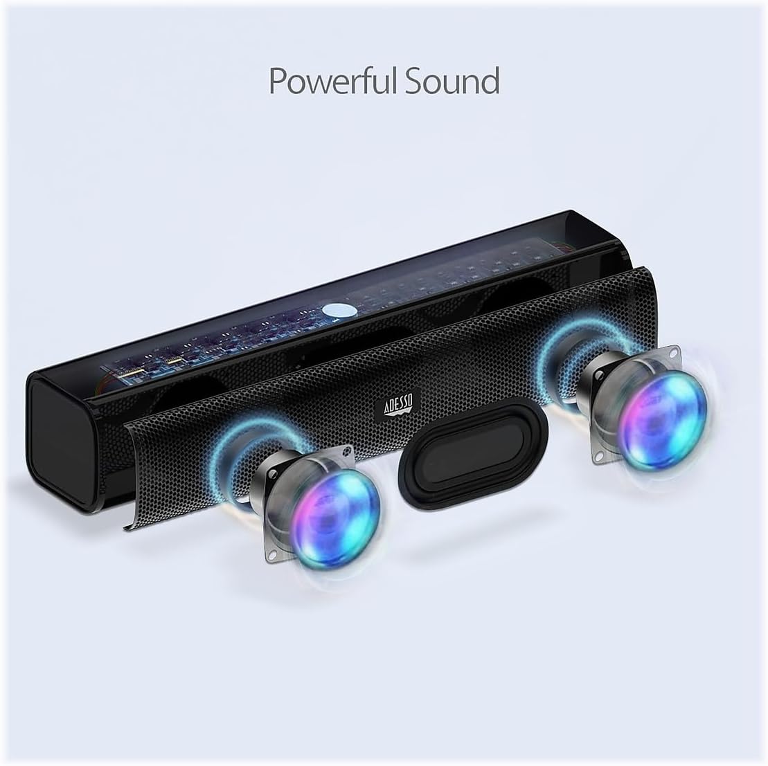 ADESSO Xtream S5 USB Sound Bar Speaker for PC Desktop 5W x2, Black