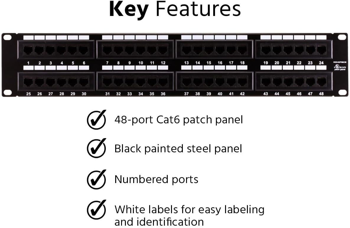Monoprice Cat6 110-Type Patch Panel (568A/B Compatible)