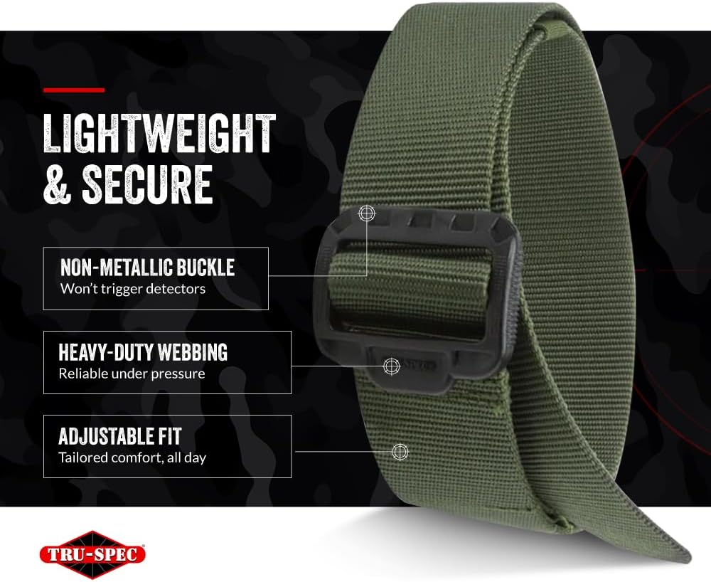 Tru-Spec Security Friendly Tactical Belt with Non-Metallic Buckle