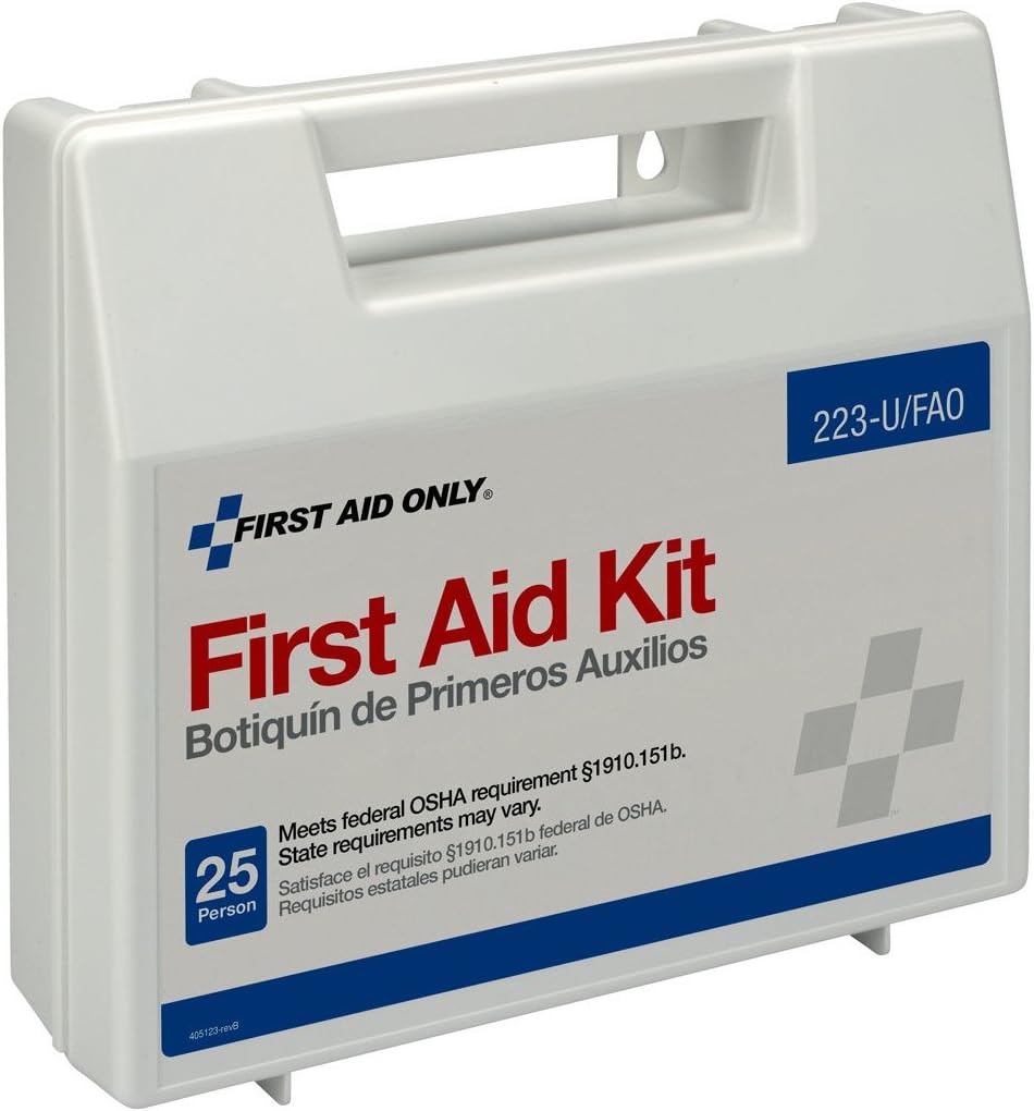 First Aid Only 223-U 25 Person Bulk First Aid Kit, 106-Piece Kit, White (Pack of 2) 2.5" x 8.4" x 9" (Pack of 2) First Aid