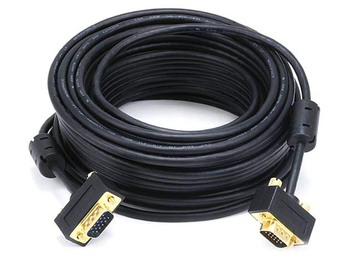 Monoprice Ultra Slim SVGA Super VGA Male-to-Male Monitor Cable with Ferrites and Gold-Plated DE-15 Connectors