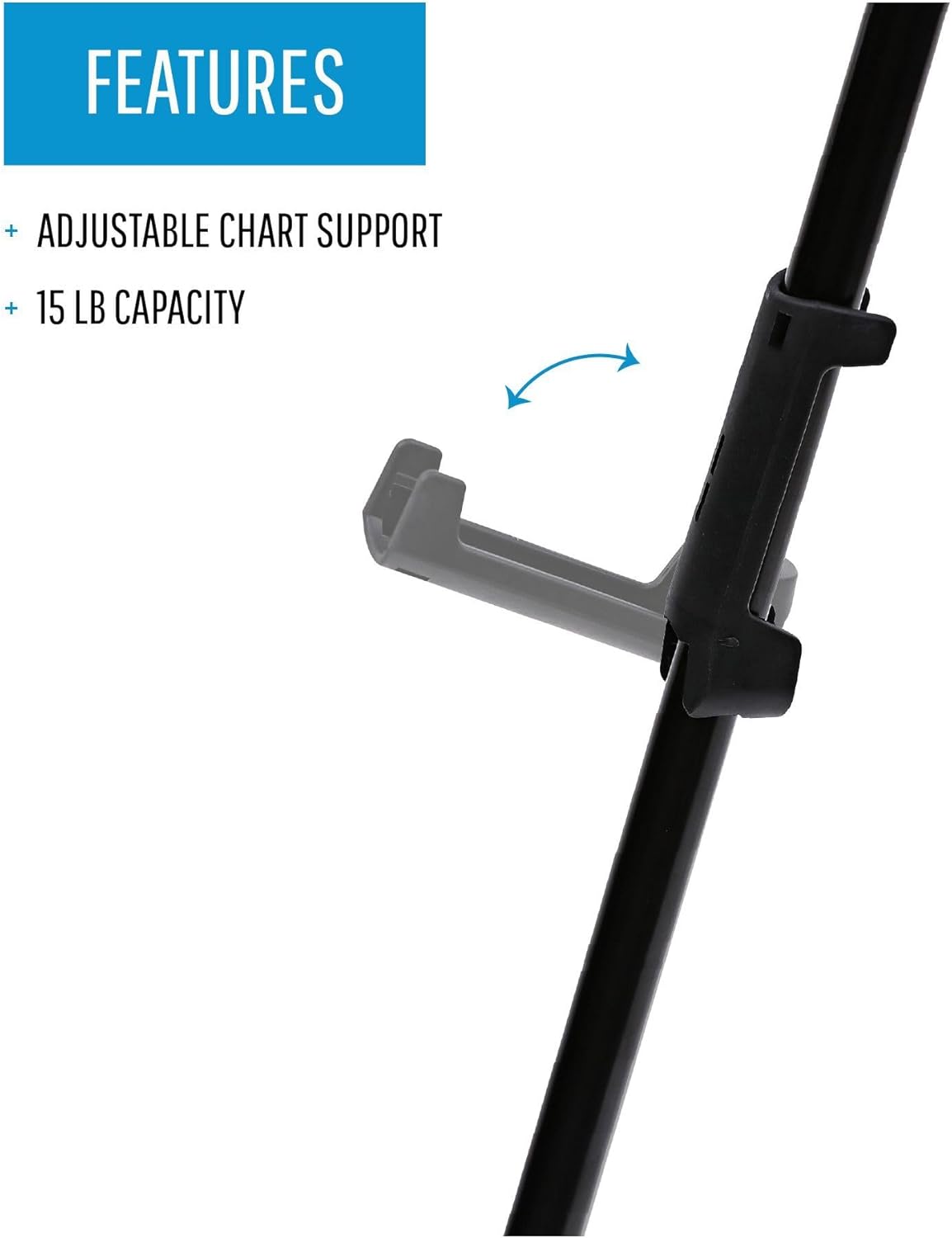 MASTERVISION Instant Display Easel, Steel, Black