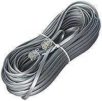 Monoprice Landline Telephone Cable - RJ11 (6P4C) Straight, Flat, Silver Satin