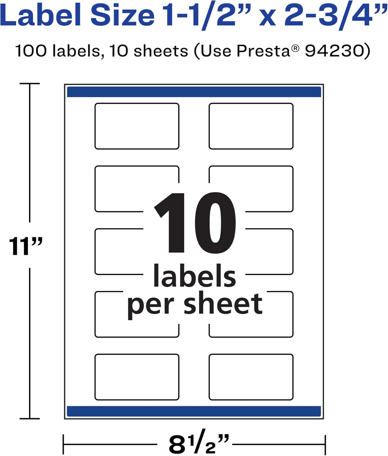 Avery Durable Waterproof Rectangle Labels, Sure Feed Technology, Print-to-The-Edge, 1.5" x 2.75"