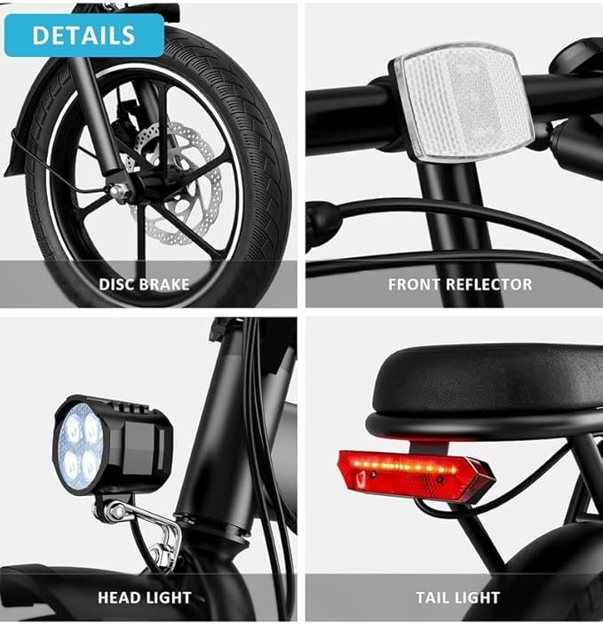 WINDHORSE Folding Electric Bike with 350W High Speed Motor|W2A black| 36V 8AH Battery| 40 KM/H Speed| 35 KM