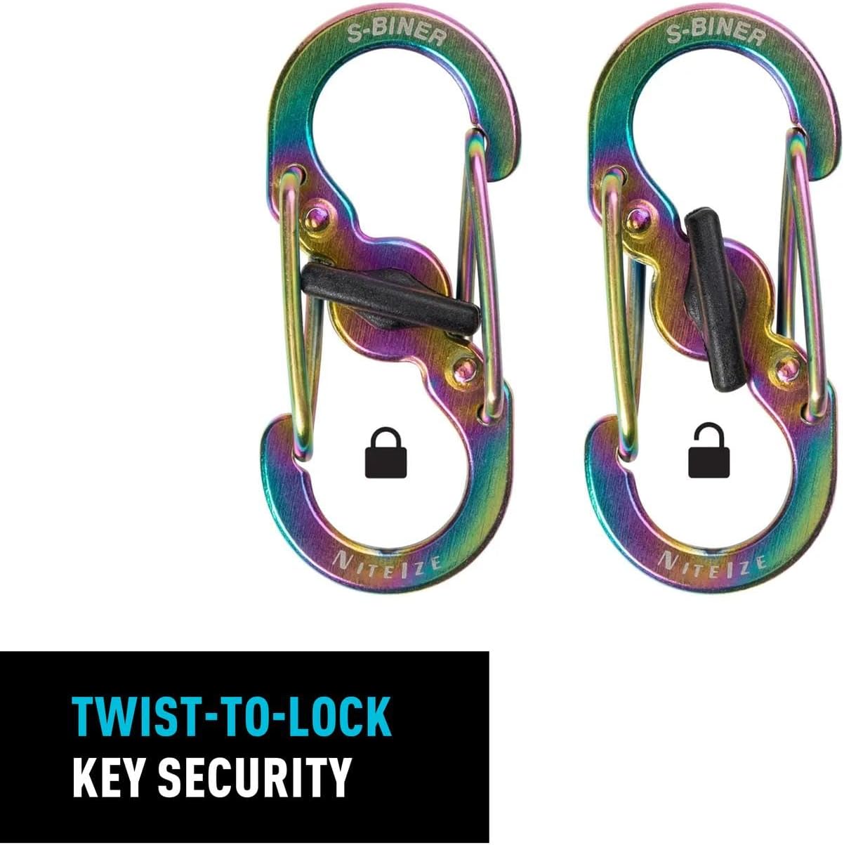 Nite Ize BigFoot Locker KeyRack Stainless Steel Key Holder with S-Biner MicroLocks